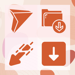 Fototapeta premium Simple set of forward related filled icons