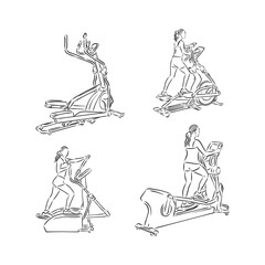 Treadmill doodle style sketch illustration hand drawn vector .treadmill, vector sketch illustration