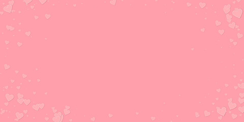 Pink heart love confettis. Valentine's day vignett