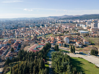 Fototapeta na wymiar Aerial view of city of Stara Zagora