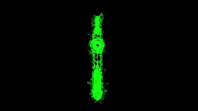 Nautical sea anchor for vessel ship. Wireframe low poly mesh technology. Available in 4K FullHD and HD video
