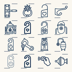 Simple set of condemn related lineal icons.