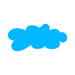 Vector illustration isolated on white background. One blue cloud