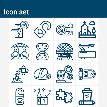 Simple set of architectural related lineal icons.