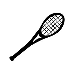 Silhouette of tennis equipment - vector illustration isolated on white background. Racket