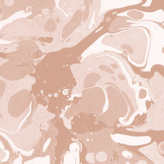 Fototapeta premium Creamy marble ink texture on watercolor paper background. Marble stone image. Bath bomb effect. Psychedelic biomorphic art.