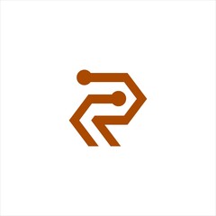 Initial Letter R Logo with Polygon Cube and Abstract Geometric Shape for Digital Tech Solution, Modern Minimalist Design Featuring Creative Emblem and Business Brand Identity