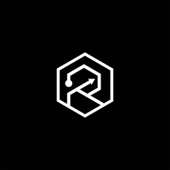 Initial R Logo.Digital Technology vector Design Concept