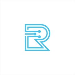 Initial Letter R Logo with Digital Polygon Cube and Abstract Geometric Shape for Tech Solution, Modern Minimalist Design Featuring Creative Emblem for Business Brand Identity