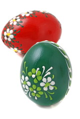 
Colorful home handmade easter eggs isolated on a white.
