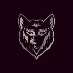 wolf head illustration Logo Design 