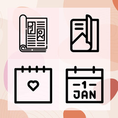 Simple set of monthly related lineal icons