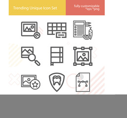 Simple set of file away related lineal icons.