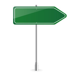 Blank green road sign or Empty traffic vector illustration