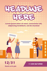 Protesters and activists with placards. People holding and showing empty banners flat vector illustration. Protest meeting, social movement concept for banner, website design or landing web page