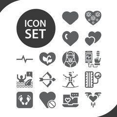 Simple set of cardiovascular related filled icons.