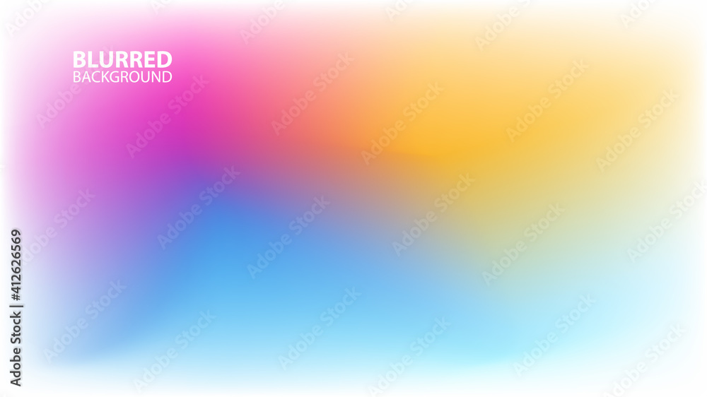 Aufkleber Blurred background with modern abstract light  blurred color gradient. Smooth template for your graphic design. Vector illustration.