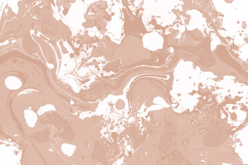 Creamy marble ink texture on watercolor paper background. Marble stone image. Bath bomb effect. Psychedelic biomorphic art.