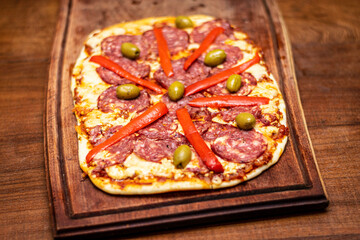 pizza with salami