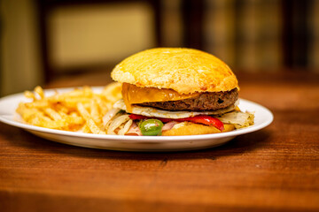 burger and fries