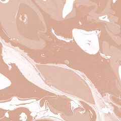 Creamy marble ink texture on watercolor paper background. Marble stone image. Bath bomb effect. Psychedelic biomorphic art.