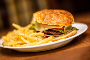 burger and fries