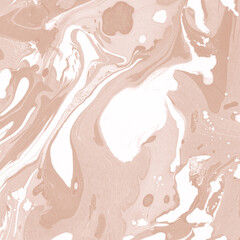 Creamy marble ink texture on watercolor paper background. Marble stone image. Bath bomb effect. Psychedelic biomorphic art.