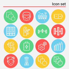 16 pack of complaint  lineal web icons set