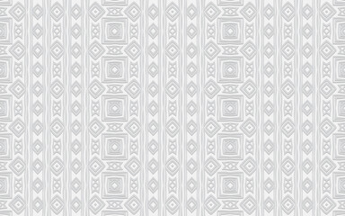 Ethnic geometric convex volumetric white background from a 3D pattern with intertwined lines and polygons for presentations, wallpapers in African, Mexican style.