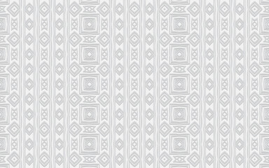 Fototapeta premium Ethnic geometric convex volumetric white background from a 3D pattern with intertwined lines and polygons for presentations, wallpapers in African, Mexican style.