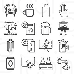 16 pack of craft  lineal web icons set