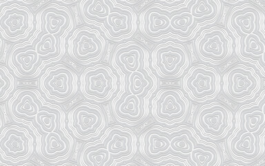 Ethnic unique geometric convex volumetric white background from 3d abstract ornament. Texture for design and decor, wallpaper, presentations.