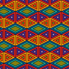 Contemporary geometric pattern. Repeated triangles ornament. Modern abstract background. Seamless geo design wallpaper