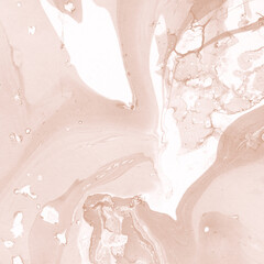 Obraz premium Creamy marble ink texture on watercolor paper background. Marble stone image. Bath bomb effect. Psychedelic biomorphic art.