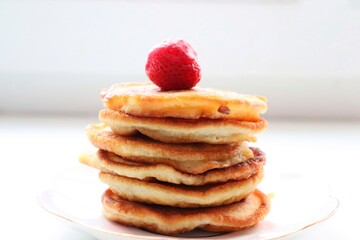 Pancakes for breakfast with berries