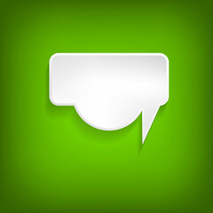 Vector comic speech bubble on color background. Isolated colorful banner, empty paper shape. Cartoon flat illustration for chat. Template frame. Hand draw style, dialog cloud.