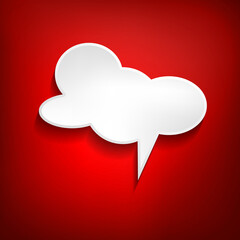 Vector comic speech bubble on color background. Isolated colorful banner, empty paper shape. Cartoon flat illustration for chat. Template frame. Hand draw style, dialog cloud.