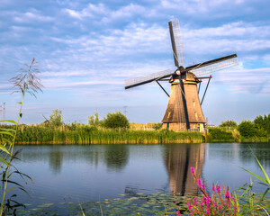 Naklejka premium Dutch windmill, Kinderdijk
