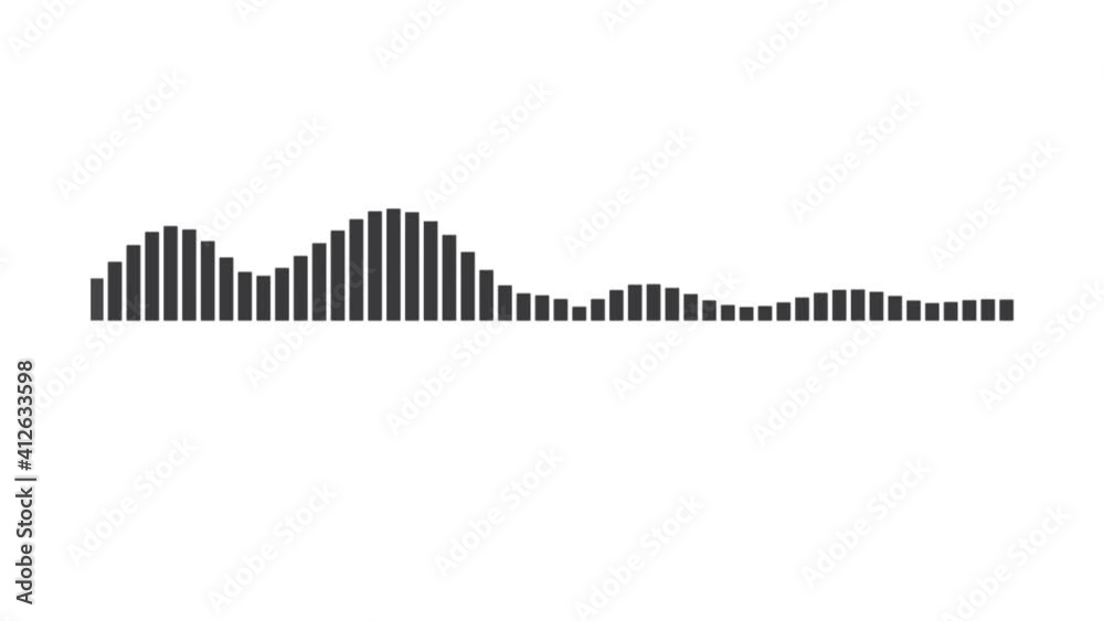 Aufkleber audio signal animation, different black equalizer, the sound wave as a background motion.