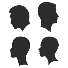 the profile of a human head, vector illustration sketch