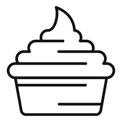 Milk cupcake icon. Outline milk cupcake vector icon for web design isolated on white background