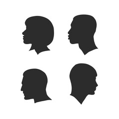 the profile of a human head, vector illustration sketch