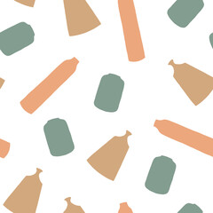 Seamless pattern with abstract vases in pastel colors 