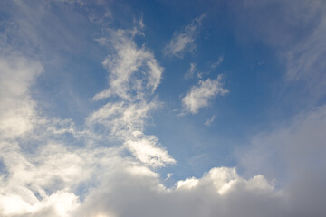 Blue sky and clouds at sunrise
