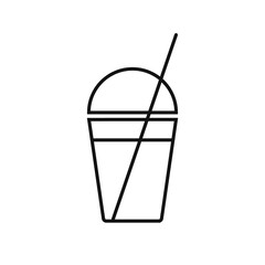 Outline milkshake vector icon. Milkshake illustration for web, mobile apps, design.