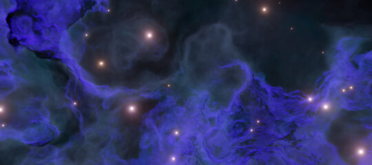 The galactic dust nebula and the birth of stars in the galaxy 3d render