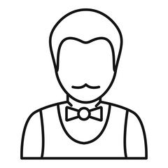 Sommelier man icon. Outline sommelier man vector icon for web design isolated on white background
