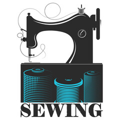 Design for tailor sewing machine and spool of thread