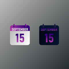 September daily calendar icon in flat design style. Vector illustration in light and dark design. 