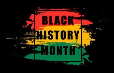 Black History Month Celebrate Text Vector Illustration. Template for Background, Banner, Card, Poster.
